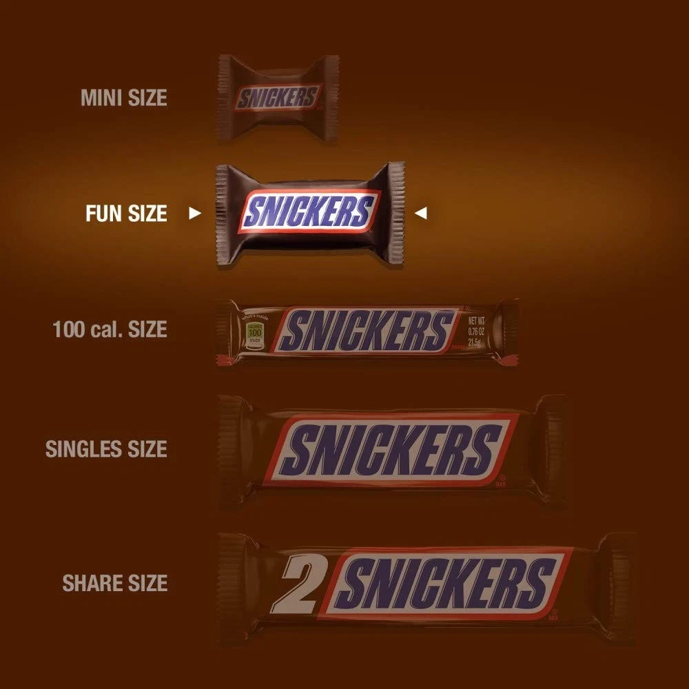 Snickers Milk Chocolate Fun Size, Bulk Holiday Wrapped Candy Bars (5 Pounds)