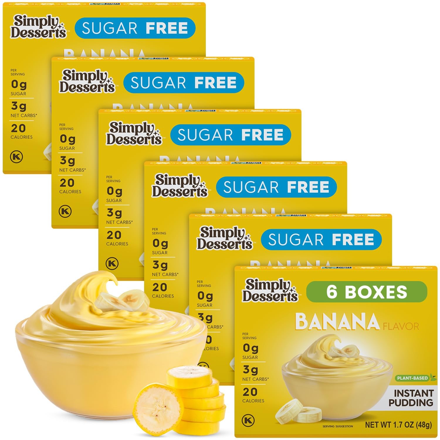 Simply Desserts Banana Instant Pudding, 1.7 Ounce (Pack of 6),