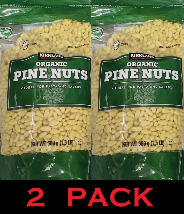 2x KIRKLAND Signature USDA ORGANIC PINE NUTS 24 oz Bag 1.5 Lbs – 2 PACK