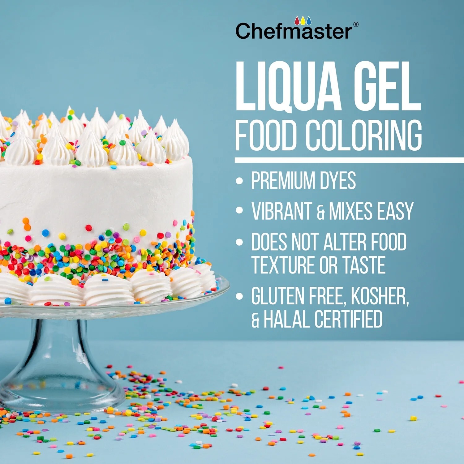 Chefmaster Super Red Liqua-Gel Food Coloring 10.5oz 2-Pack Vegan Kosher