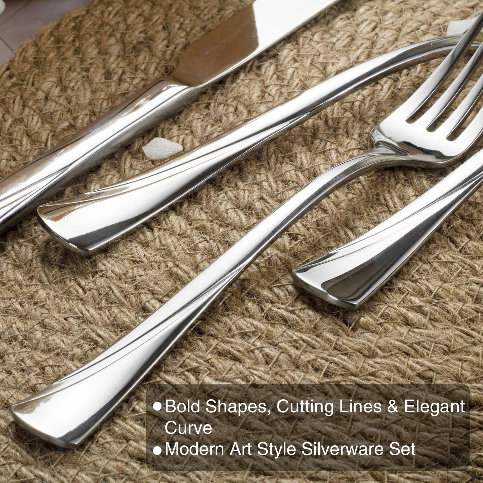 Alata Alice 30-Pc Silverware Set, Stainless Steel Flatware Service for 6 New