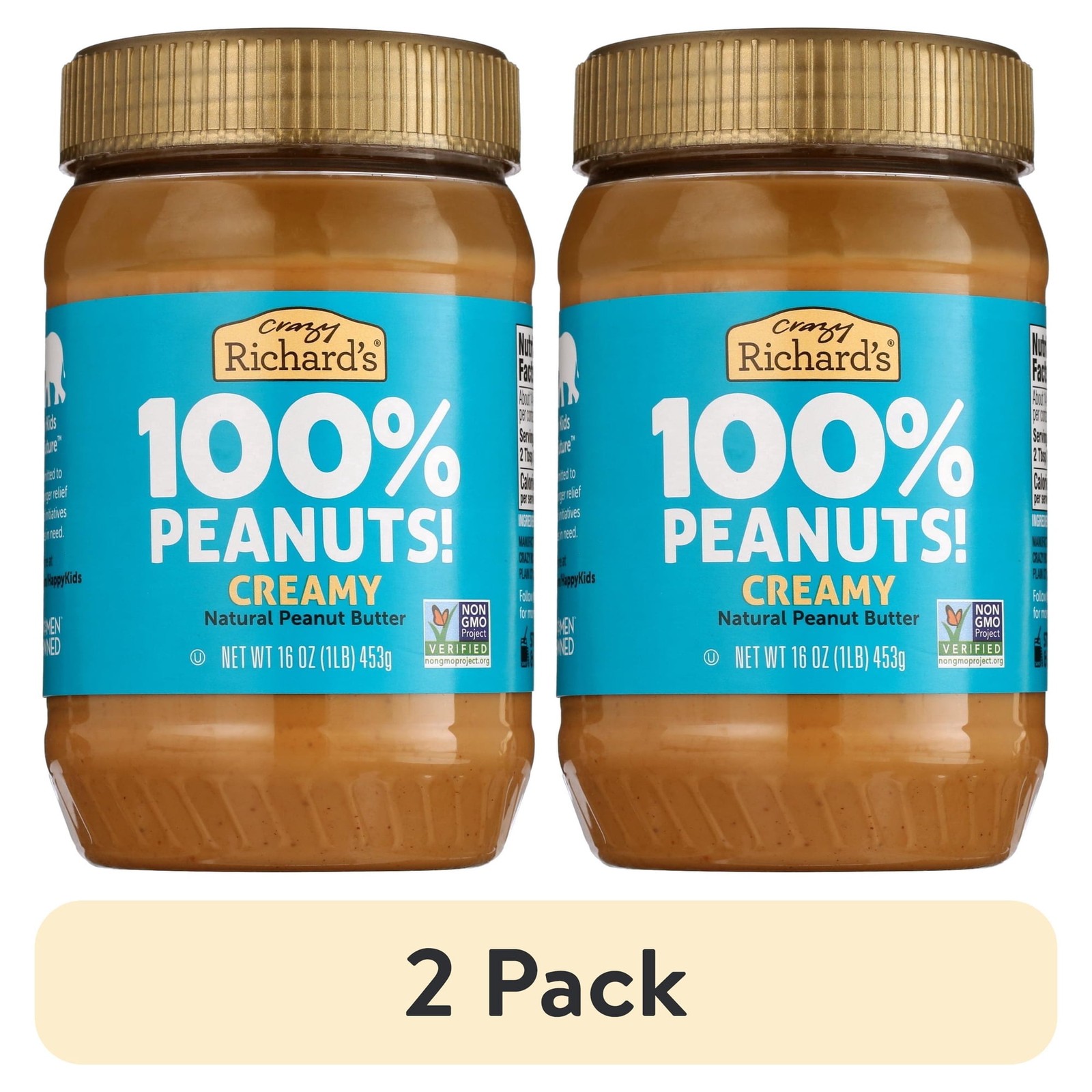 (2 pack) Crazy Richard’s All-Natural Creamy Peanut Butter, 16 oz…