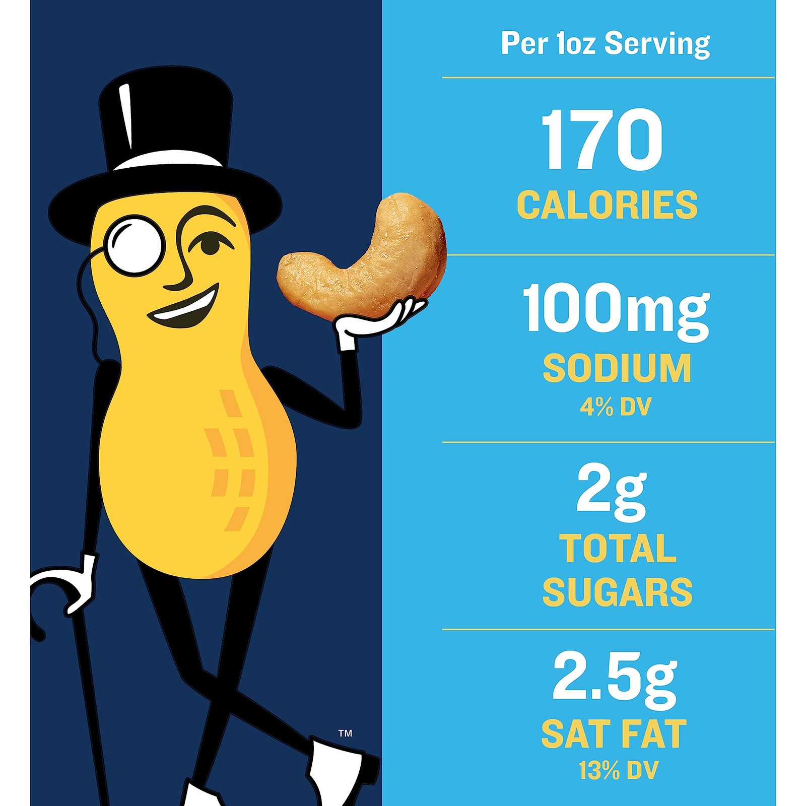 PLANTERS Deluxe Salted Whole Cashews Party Snacks Plant-Based Protein 1 lb