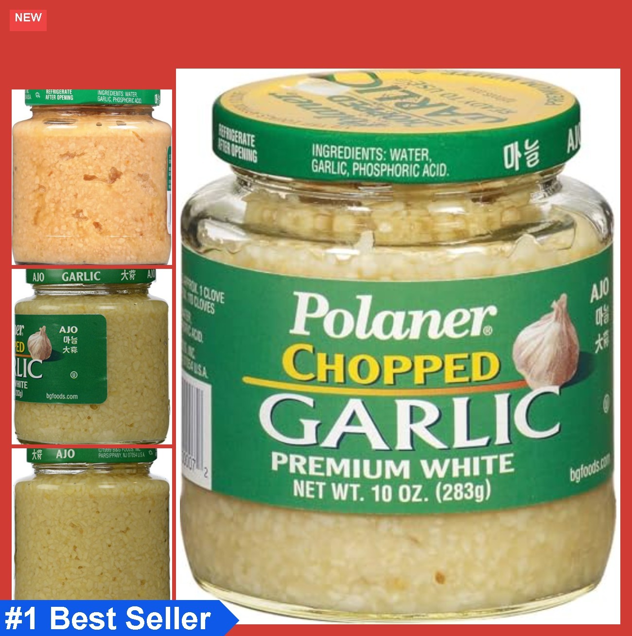 Chopped Garlic 10 Ounce Jar Finely Chopped Easy to Use For Sauces Soups