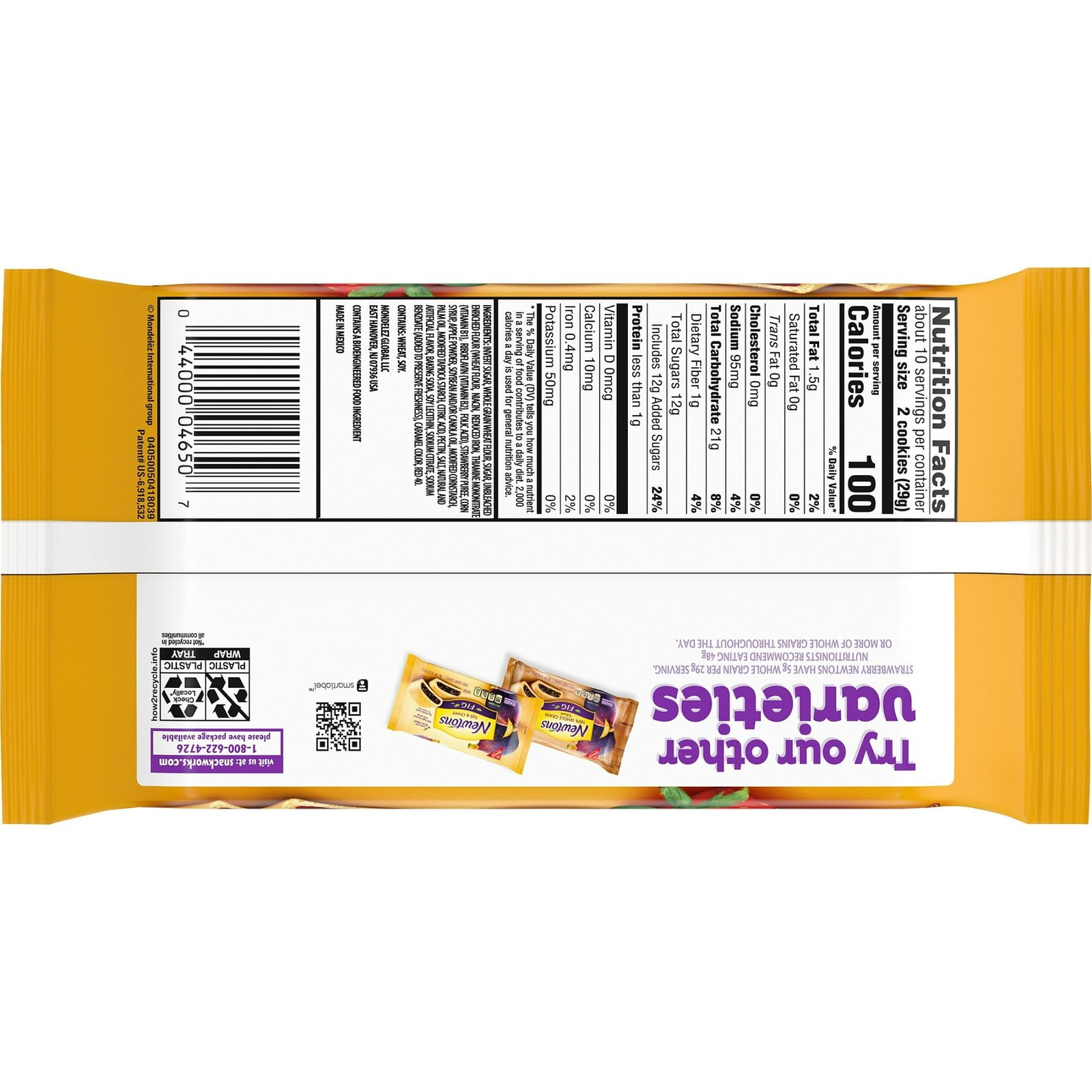 2 Pack Newtons Soft & Fruit Chewy Strawberry Cookies, (Strawberry Bars), 10 oz