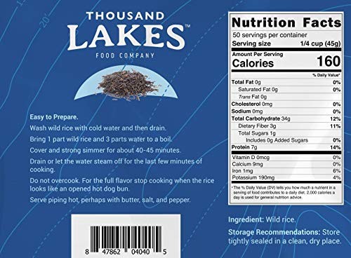 Thousand Lakes Minnesota Grown Wild Rice, 5 lb Bulk, 100% Natural