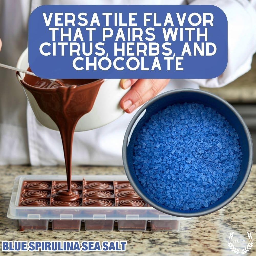Gustus Vitae Blue Spirulina Sea All Premium Gourmet Finishing Non Gmo 3.0 Oz