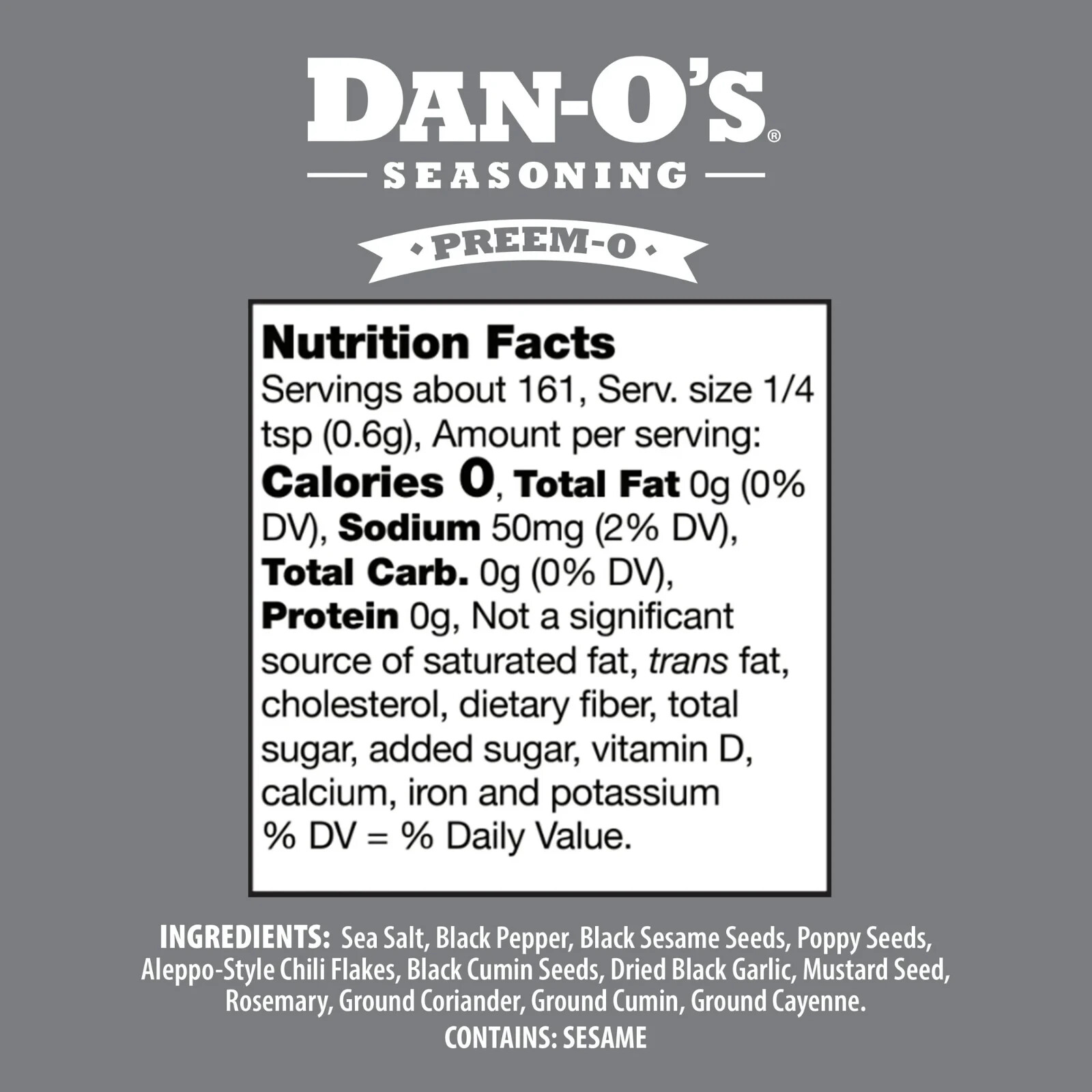 Dan-O’s @ PREEM-O Seasoning Mix – 0 Calories @ 2x 3.4oz/96.4g