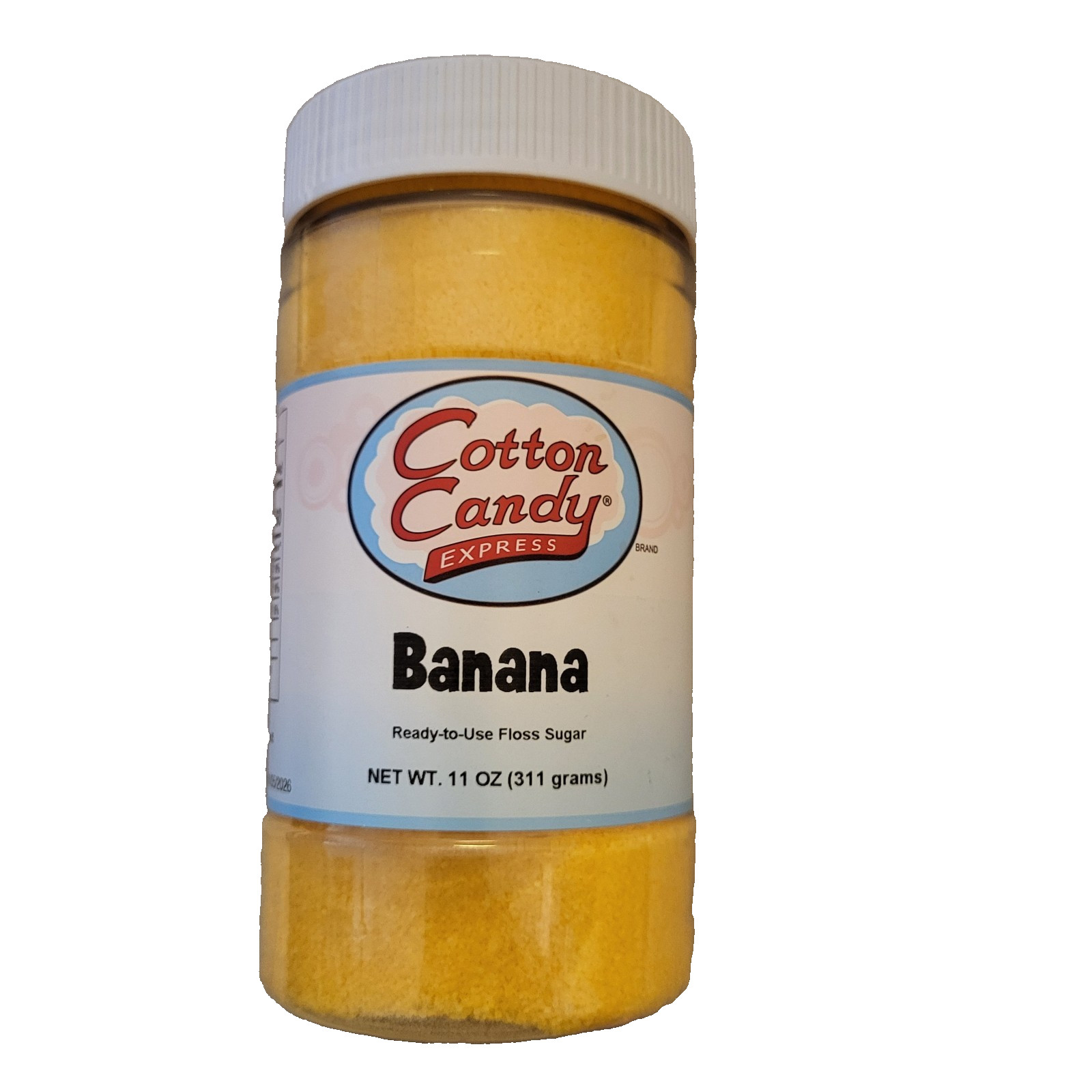 Cotton Candy Express BANANA Floss Sugar Ready to Use 11oz Jar, 20-30 Servings