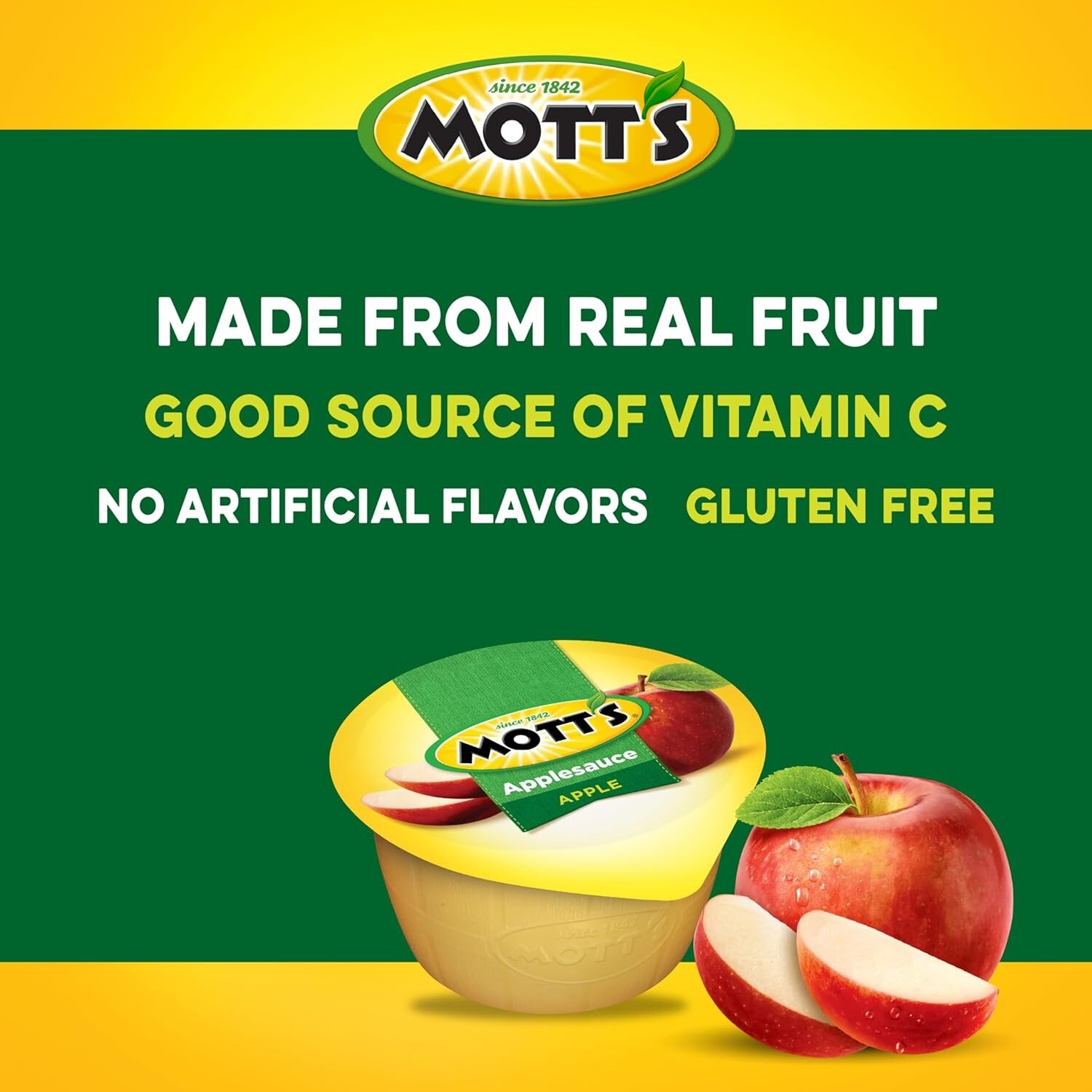 Mott’s Applesauce 4 Oz Cups 18 Count No Artificial Flavors Good Source Vitamin C