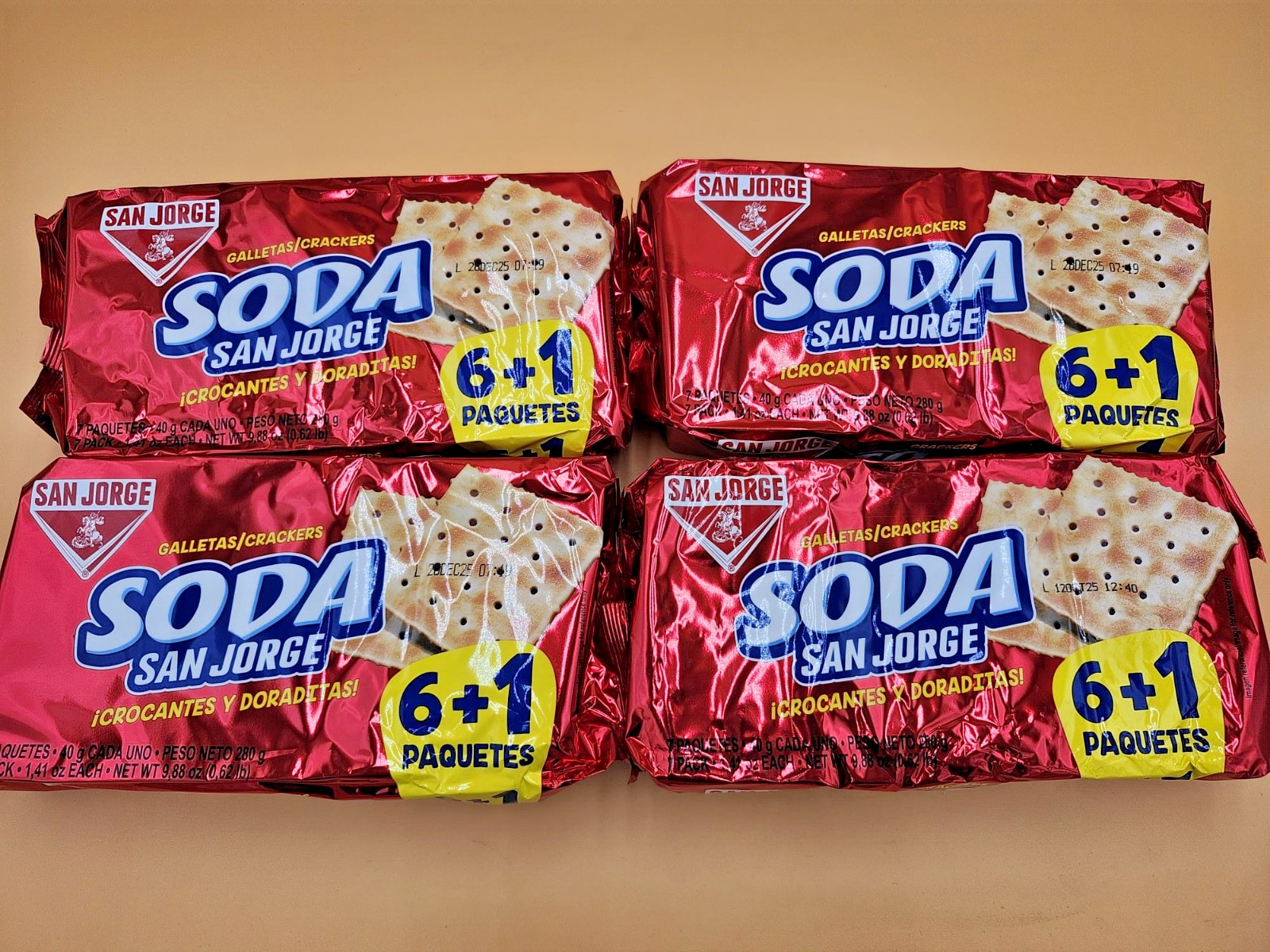 SAN JORGE GALLETAS SODA CRACKERS – 4 PACK BUNDLE (280g each)