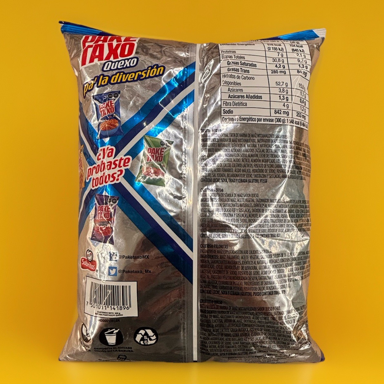 Mexican Chips Sabritas X2 Pack Paquetaxo Queso (Cheese) (300g) (.66lb) Each