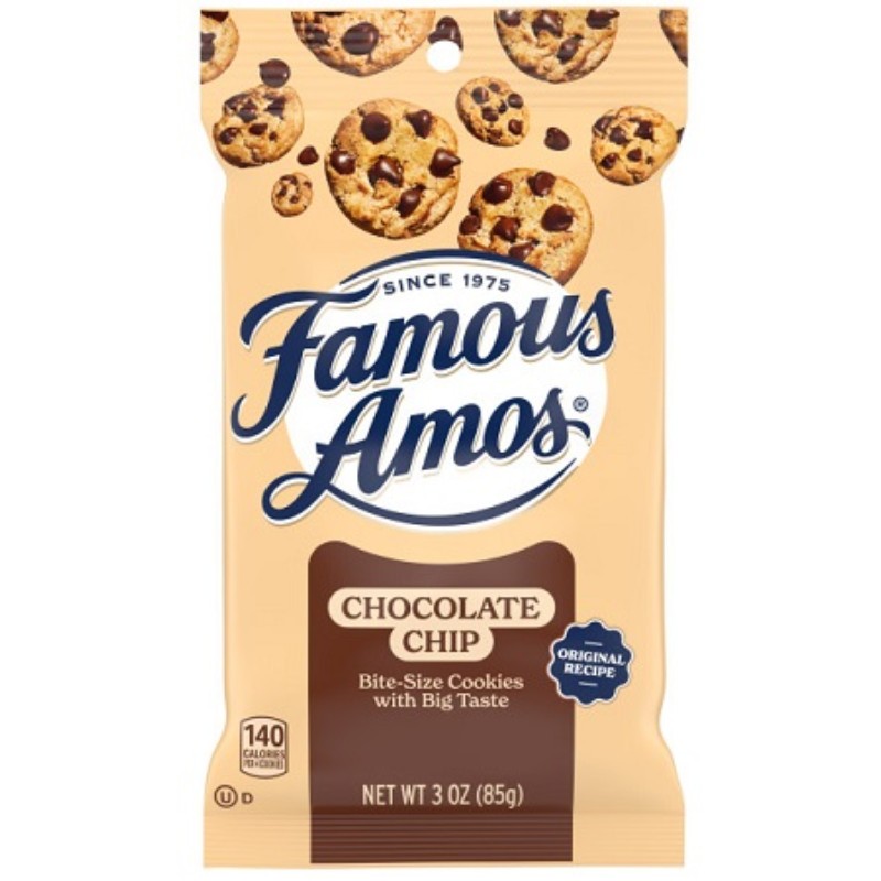 2x Famous Amos Chocolate Chip Cookies Munchies Snack Treats Sweet School Bag 3oz
