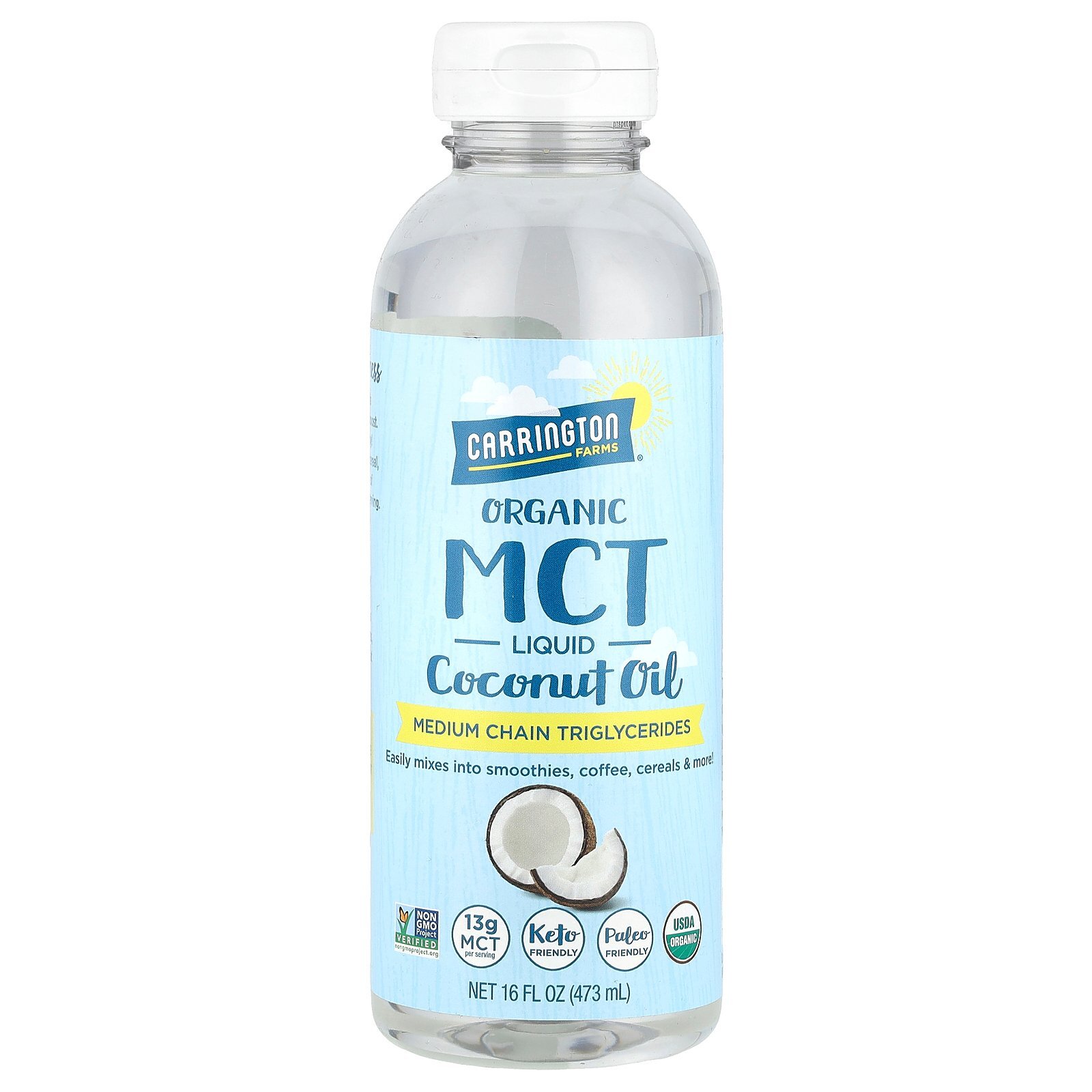 Organic MCT Liquid Coconut Oil, 16 fl oz (473 ml)