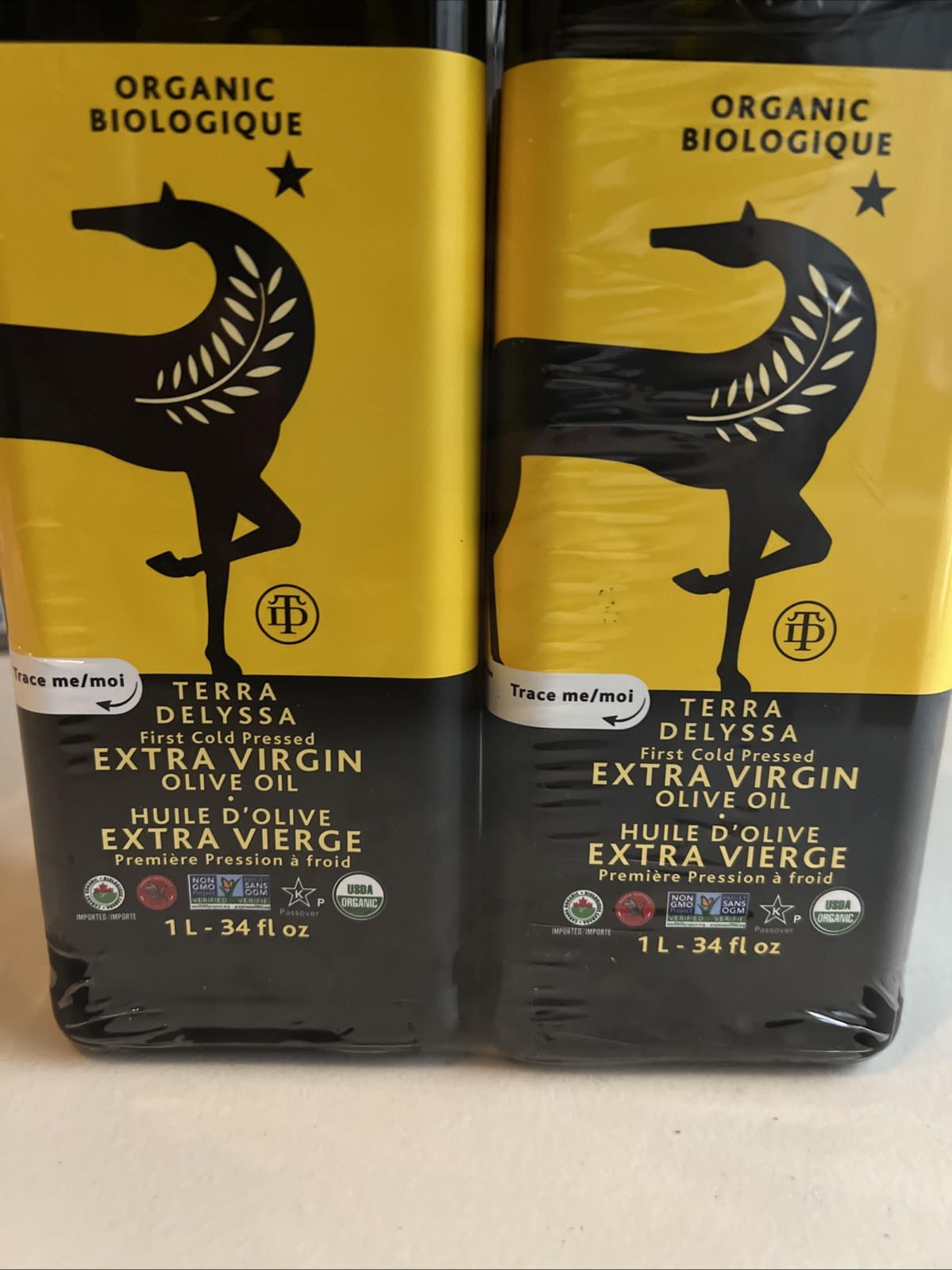 New Terra Delyssa Organic Extra Virgin Olive Oil – 1L Glass Bottles (Pack of 2)