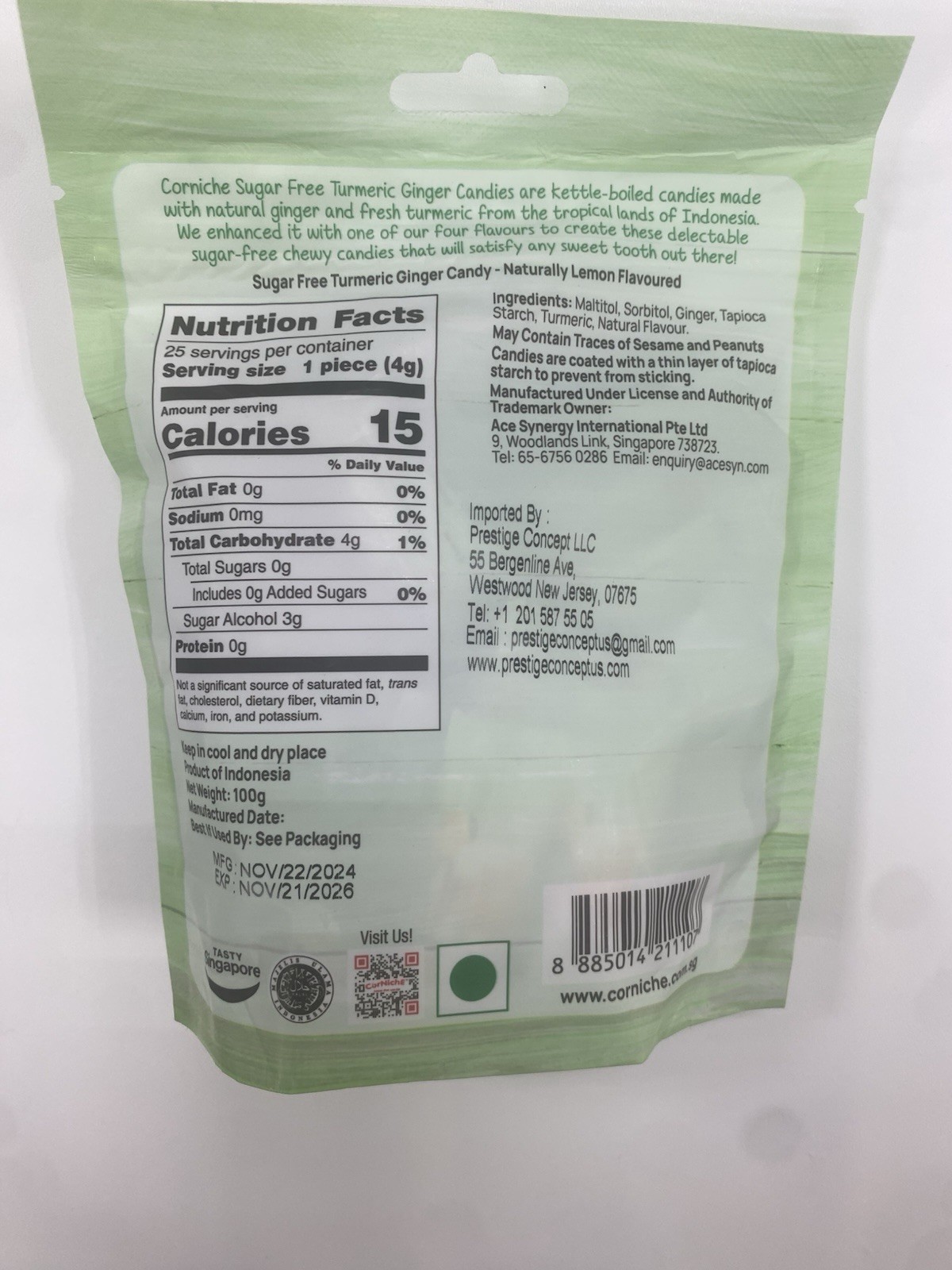 Turmeric Ginger Hard Candy 3pack 3 Flavors, Lemon ,orange, And Mango. Sugar Free