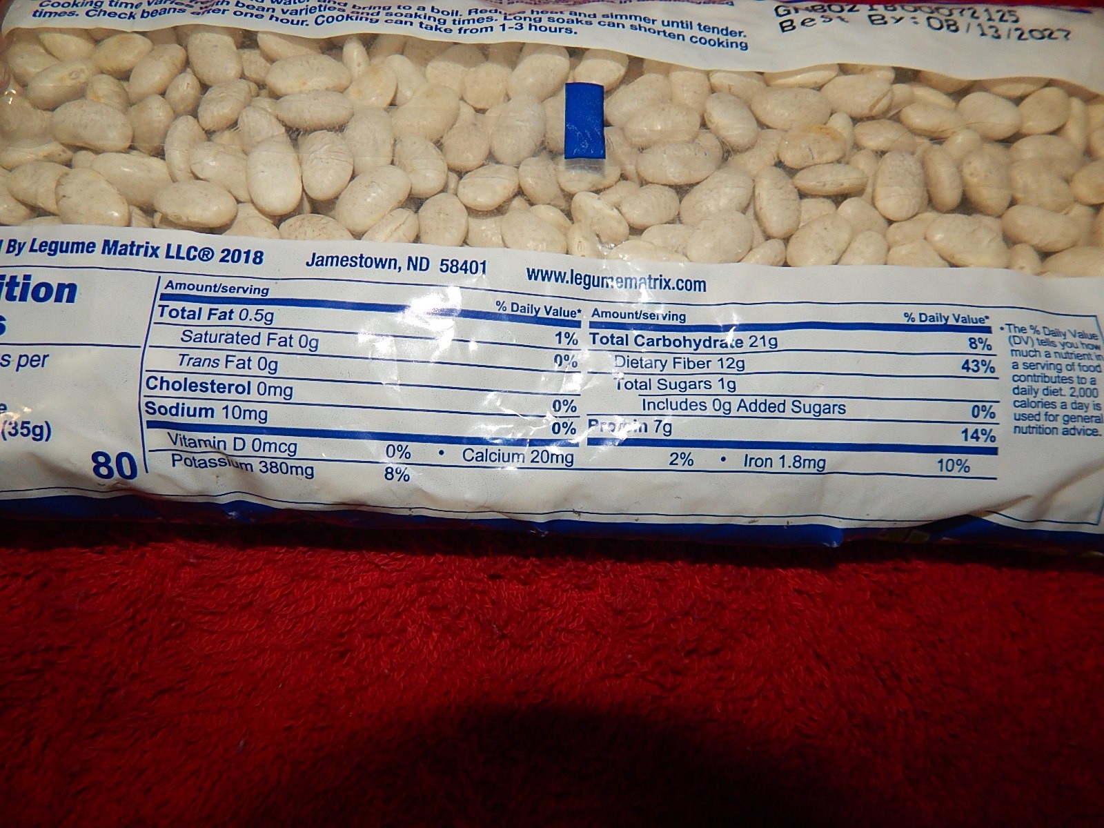 FIVE LBS,5 Packages Premium Great Northern Beans Top Tier Dry Food Beans 2027