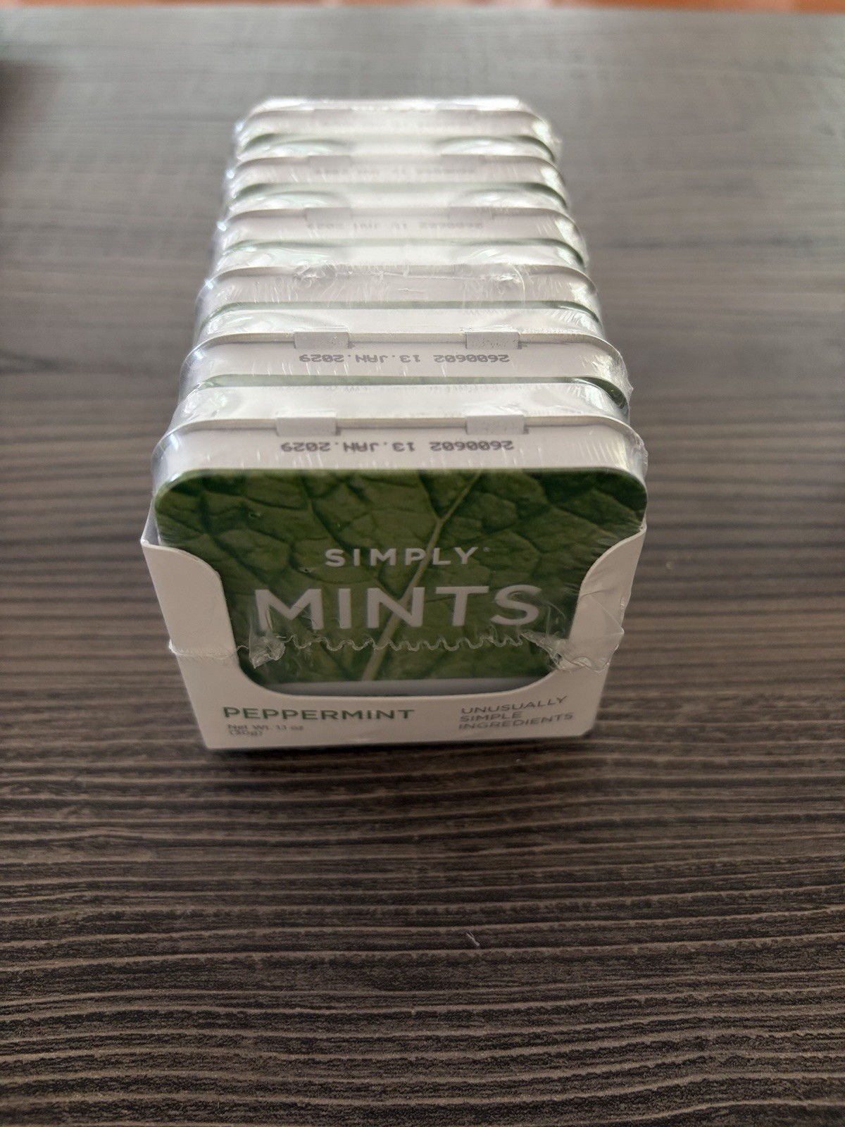 SIMPLY MINTS Natural Peppermint Breath Mints, 6 Pack (180) Pieces
