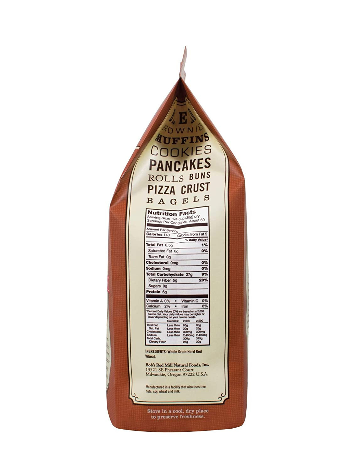 4 PACK – Bob’s Red Mill 100% Stone Ground Whole Wheat Flour 5 lb (TOTAL 20 lb)