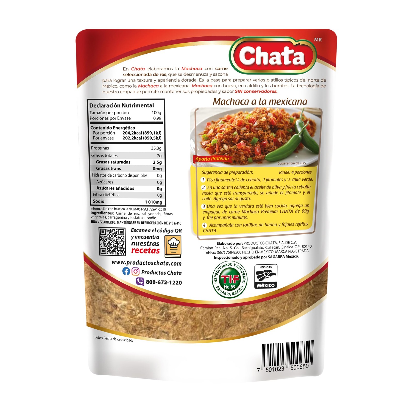 Chata Mexican Machaca de Res, Traditional Dried 3.5 Ounce (Pack of 1)