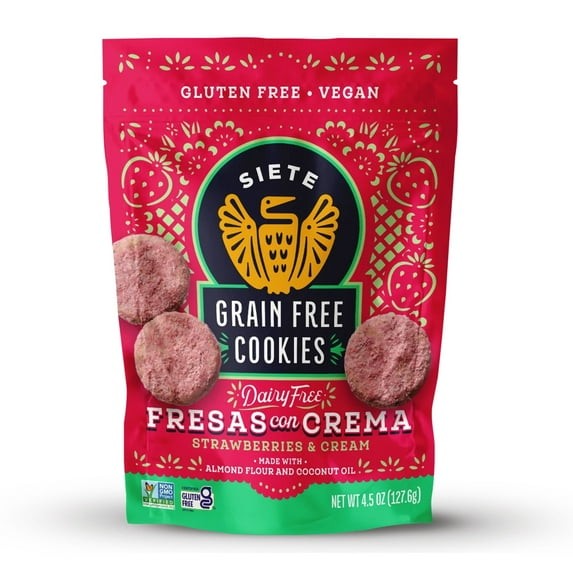 Siete Gluten Free Fresas Con Crema Cookies | Vegan | Grain Free | Non GMO
