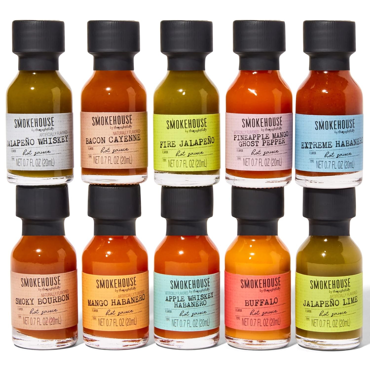 Gourmet Hot Sauce Gift Set 10 Pack Mango Habanero Buffalo Jalapeno Variety