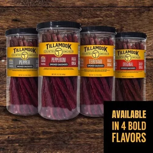 Tillamook Country Smoker Real Hardwood Smoked Sausages, Original Beef, 15.2 Ounc