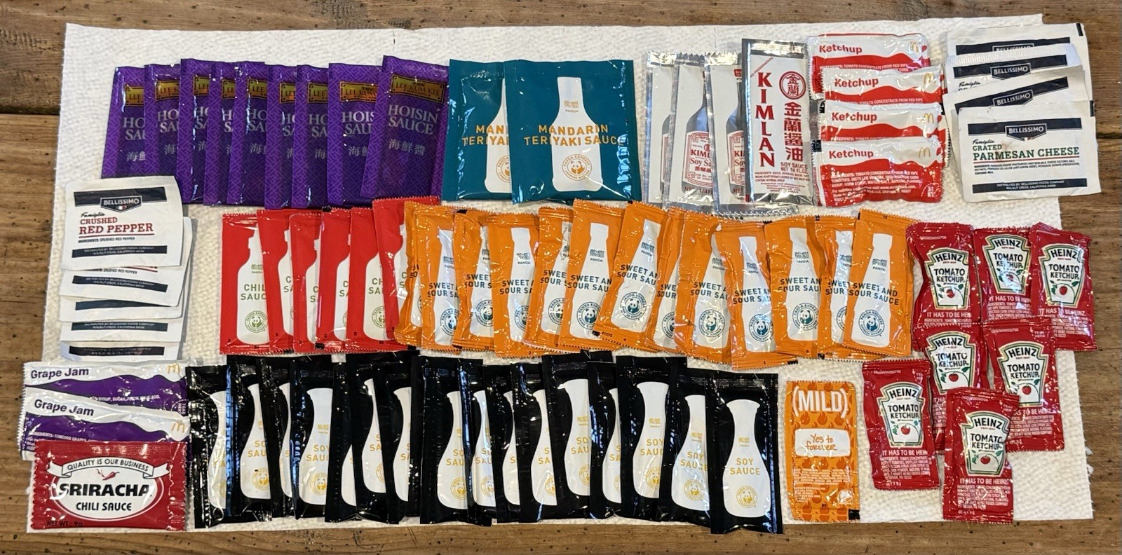 Large LOT of FAST FOOD CONDIMENT Packs: Chinese/Italian/Mexican/American