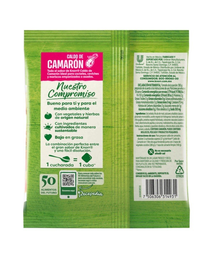 2 Bags KNORR Caldo De Camaron, Shrimp Flavor Bouillon 200g (7oz) Mexican Product