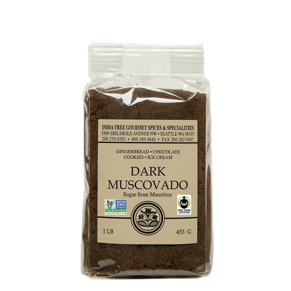 Dark Muscovado Sugar 1 Pound Rich Flavor for Baking and Cooking