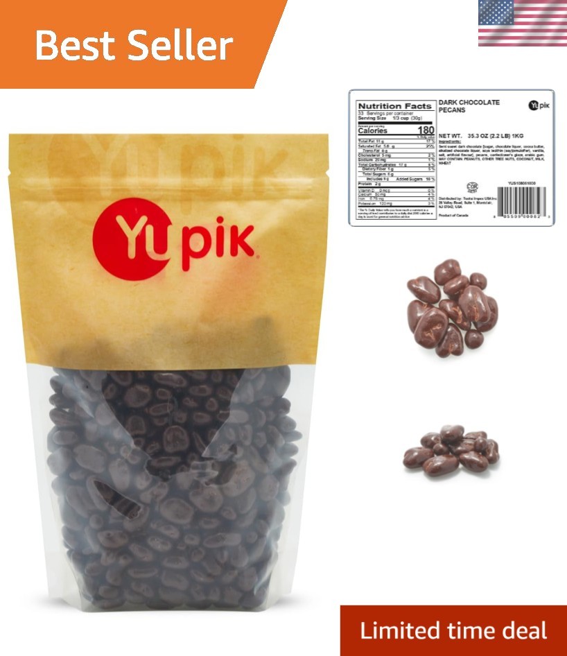 Dark Chocolate Pecans, 60% Cacao, 2.2 lb 35.2 oz, Kosher, Chocolate Nuts, Pec…