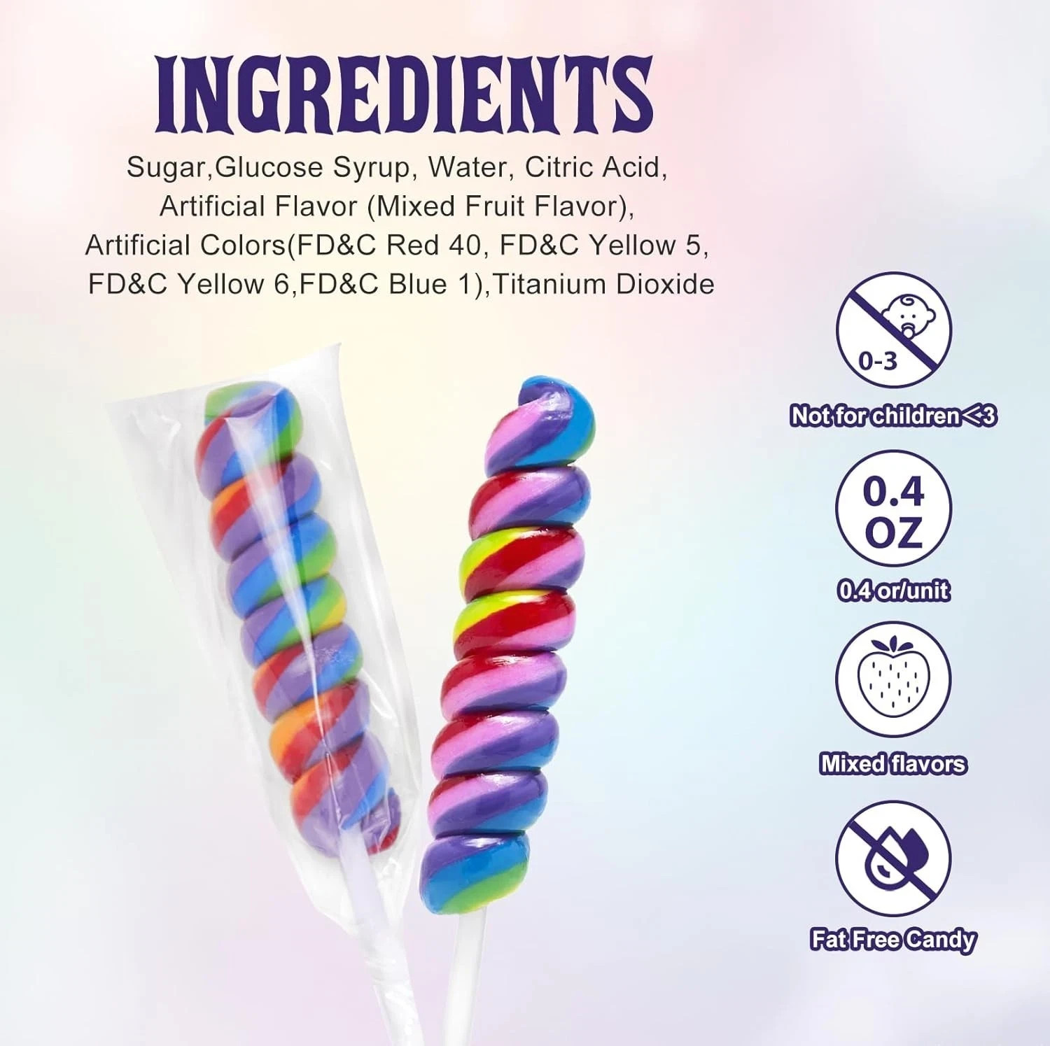 Raspberry Flavor Twisty Lollipop Candy Individually Wrapped 30 Packs AM