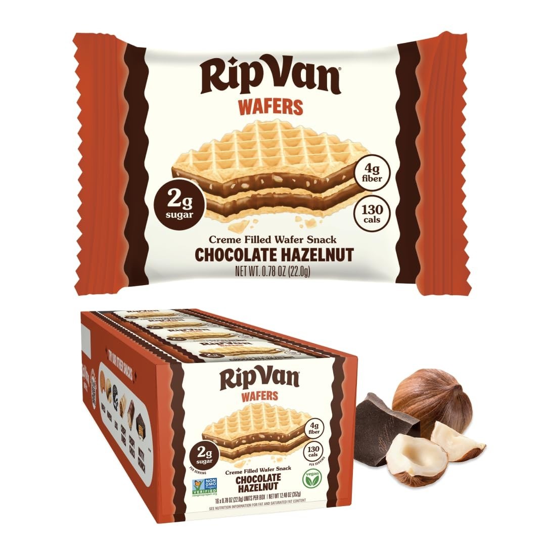Individually Wrapped Keto Chocolate Hazelnut Wafers – Low Carb Snack 12.48oz