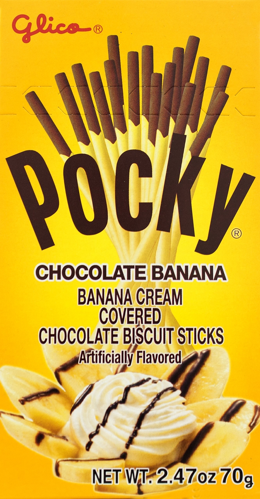 Glico Chocolate Banana Cream Covered Biscuit Sticks, 2.47 Ounce (Pack of 120)