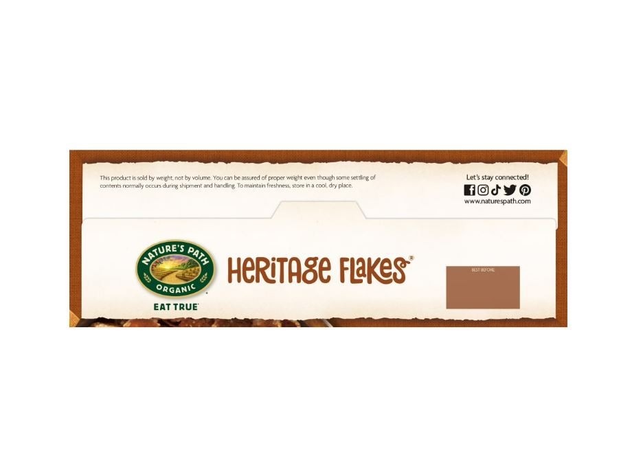 Nature’s Path Organic Breakfast Cereal, Heritage Flakes, 33.5oz Box.