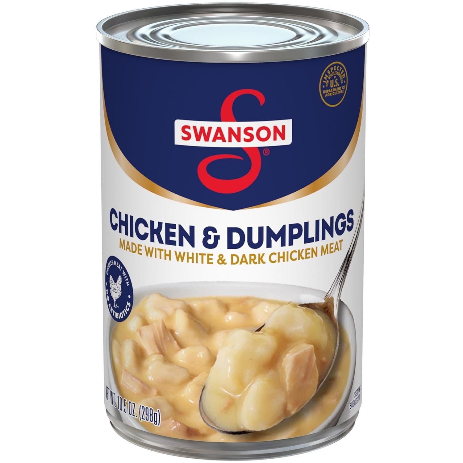 Swanson Chicken & Dumplings, Hearty 10.5 Oz Can with White & Dark Meat