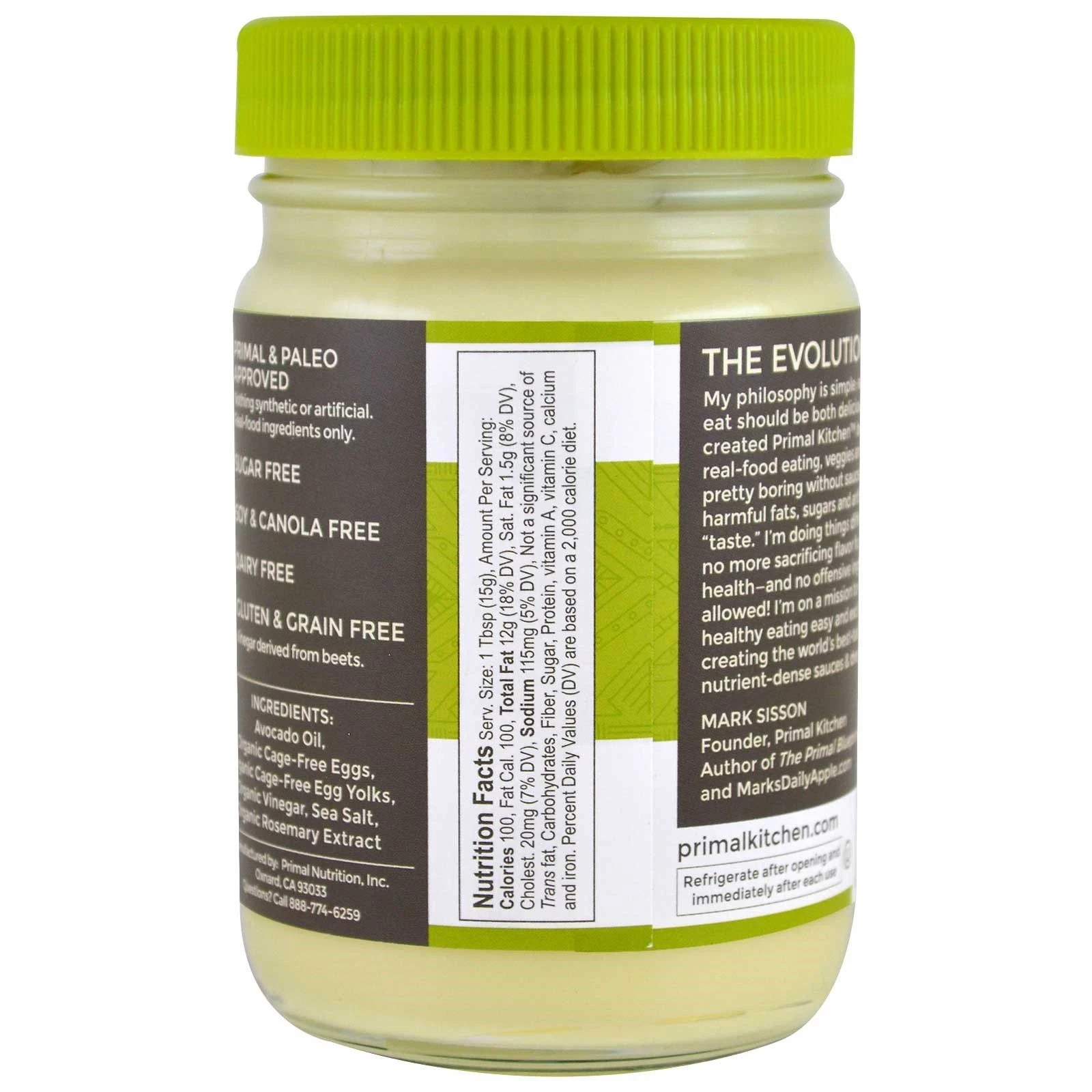 Primal Kitchen Mayonnaise with Avocado Oil 12 fl oz 355 ml Dairy-Free,