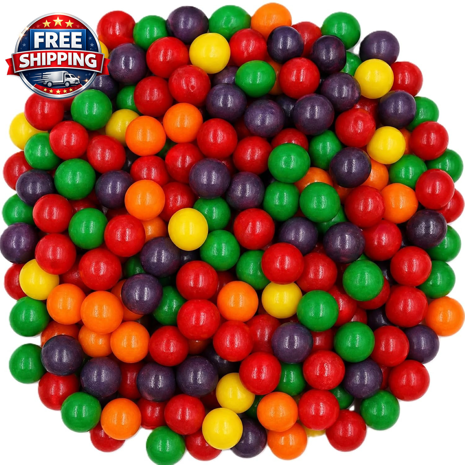 Assorted Fruit Sour Candy Balls – 1 Lb Bulk Bag – Grape Orange Lemon Cherry Appl