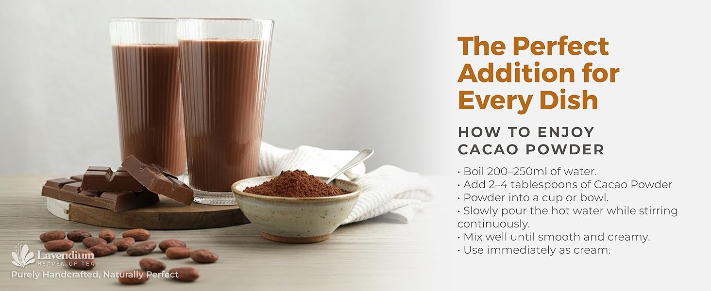 6oz Cacao Powder, 100% Natural & Pure, Unsweetened, Rich Chocolate Flavor, for