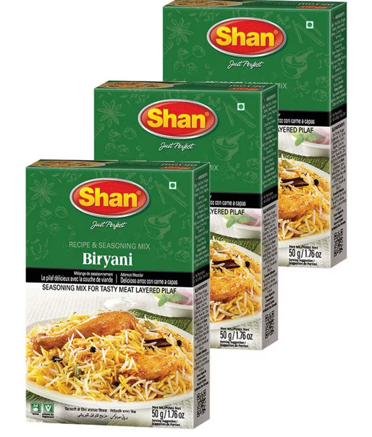 Shan Biryani Masala Seasoning Mix (50g) – Authentic Spice 3 Pack Free Shipping
