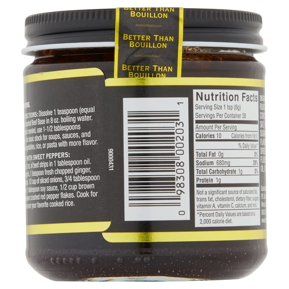 Better Than Bouillon Premium Roasted Beef Base 8 Oz. Jar (1 tsp = 1 cube)
