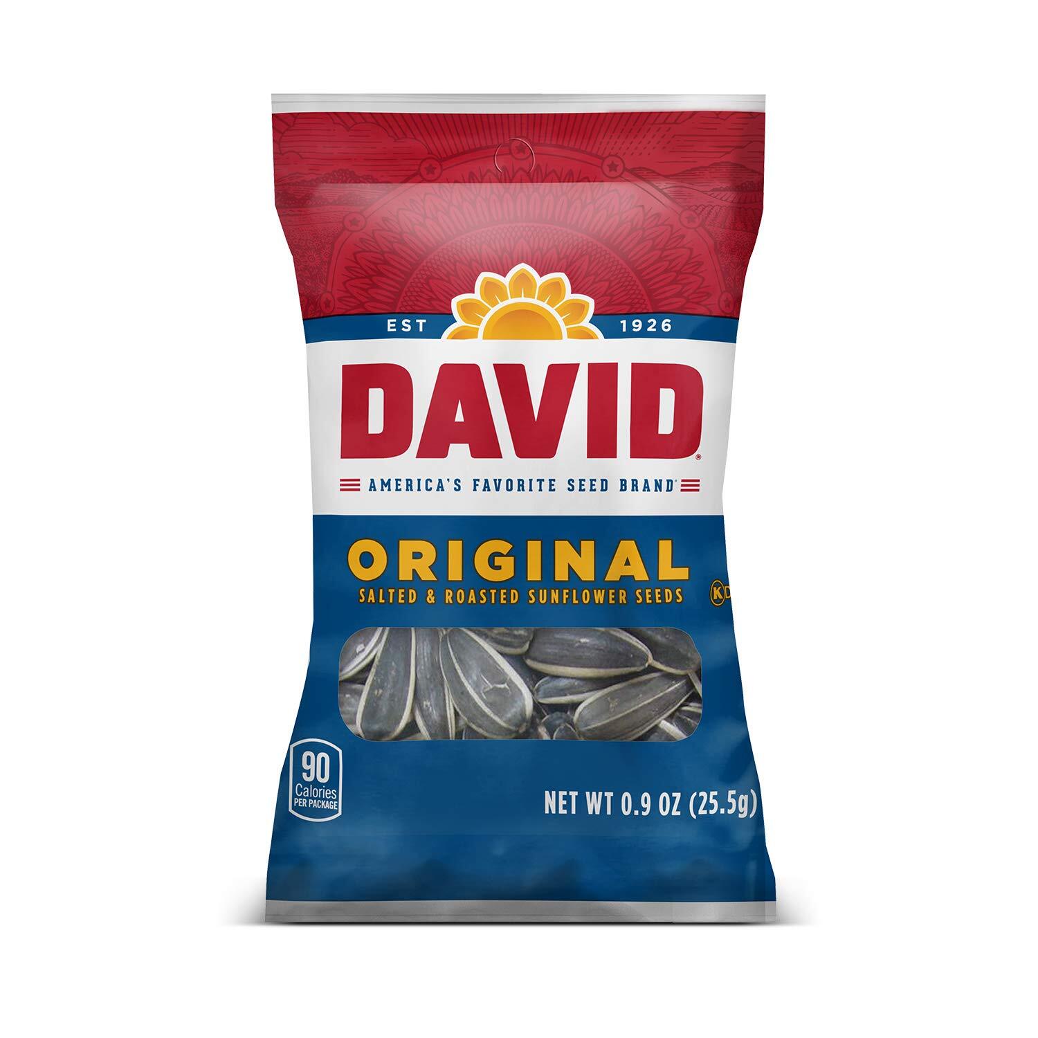 DAVID SEEDS Roasted and Salted Original Sunflower Seeds, 0.9 oz, 324 Count