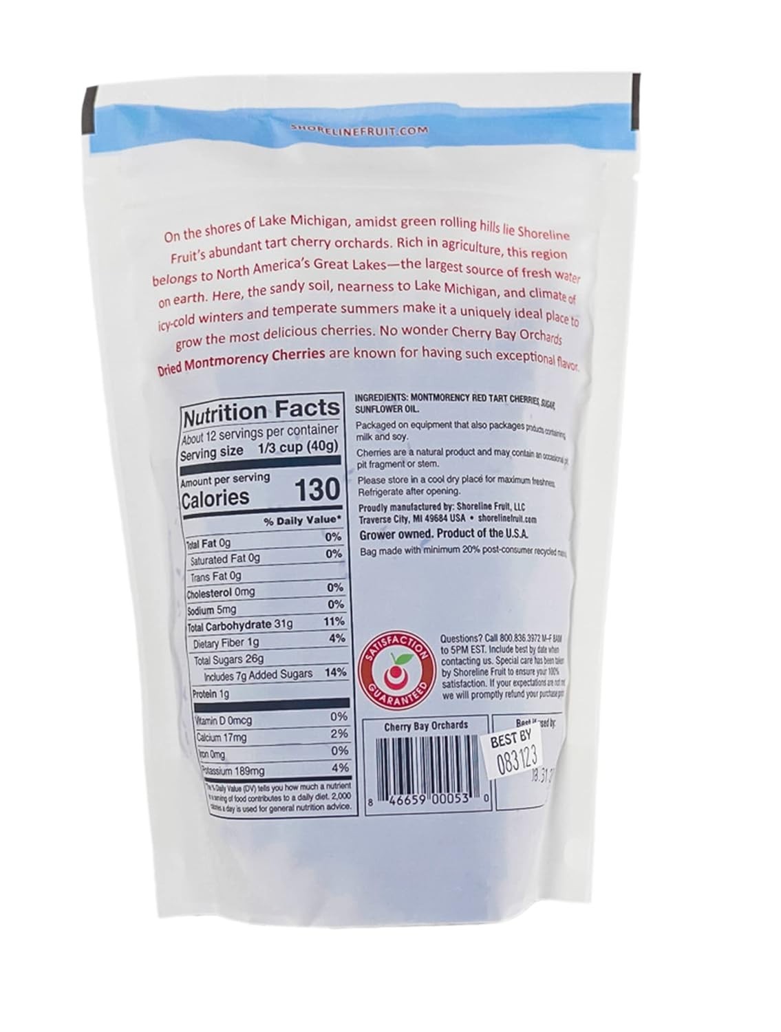 16oz Resealable Dried Montmorency Tart Cherries – Non-GMO & High in Antioxidants