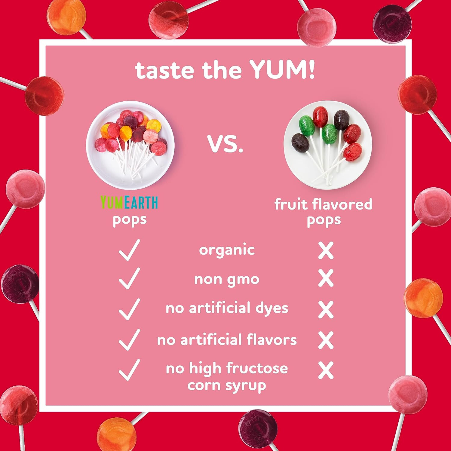 YumEarth Organic Lollipops, Assorted Flavors, 14 Count, 3.1 Ounces