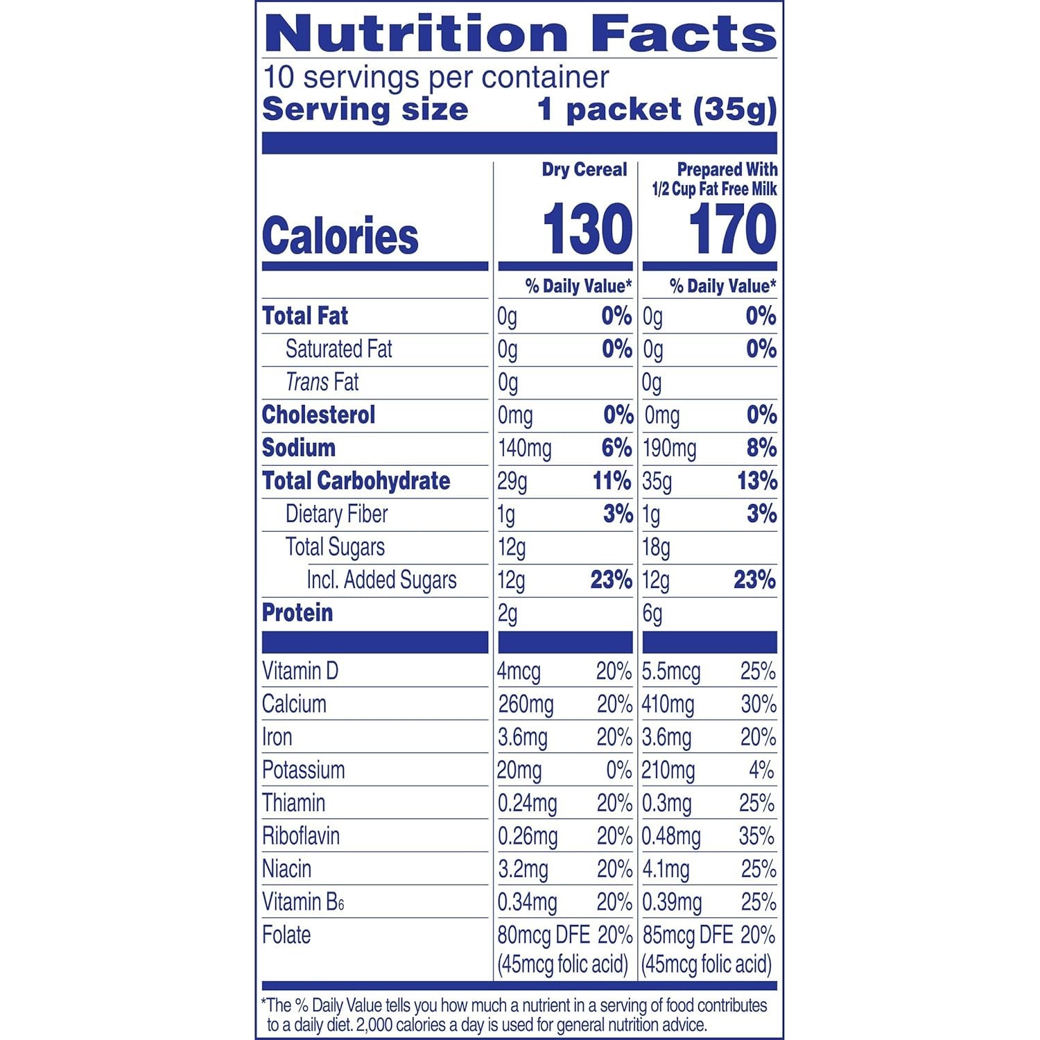 Ready-to-Eat Bananas & Cream Cereal – 10 Packets, Full of Essential Nutrients
