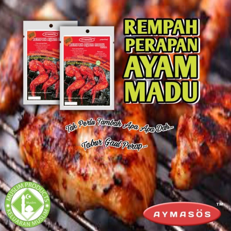 HONEY CHICKEN SPICE delicious Halal from Malaysia for Baked/Fried 1 pack 125g