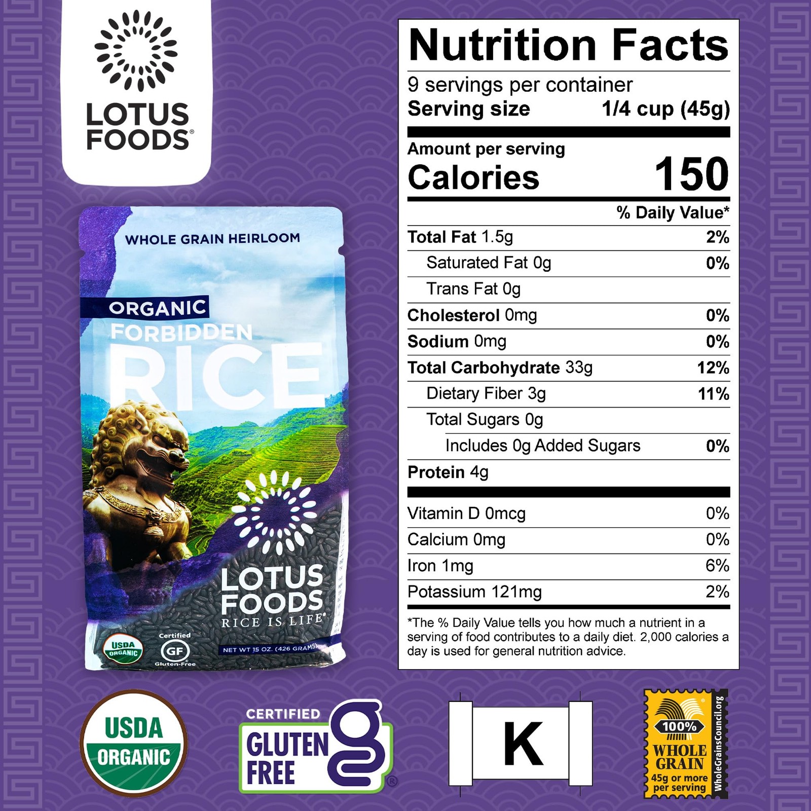 Bulk Organic Forbidden Rice – Black Rice Organic, Purple Rice, Black Rice Bul…