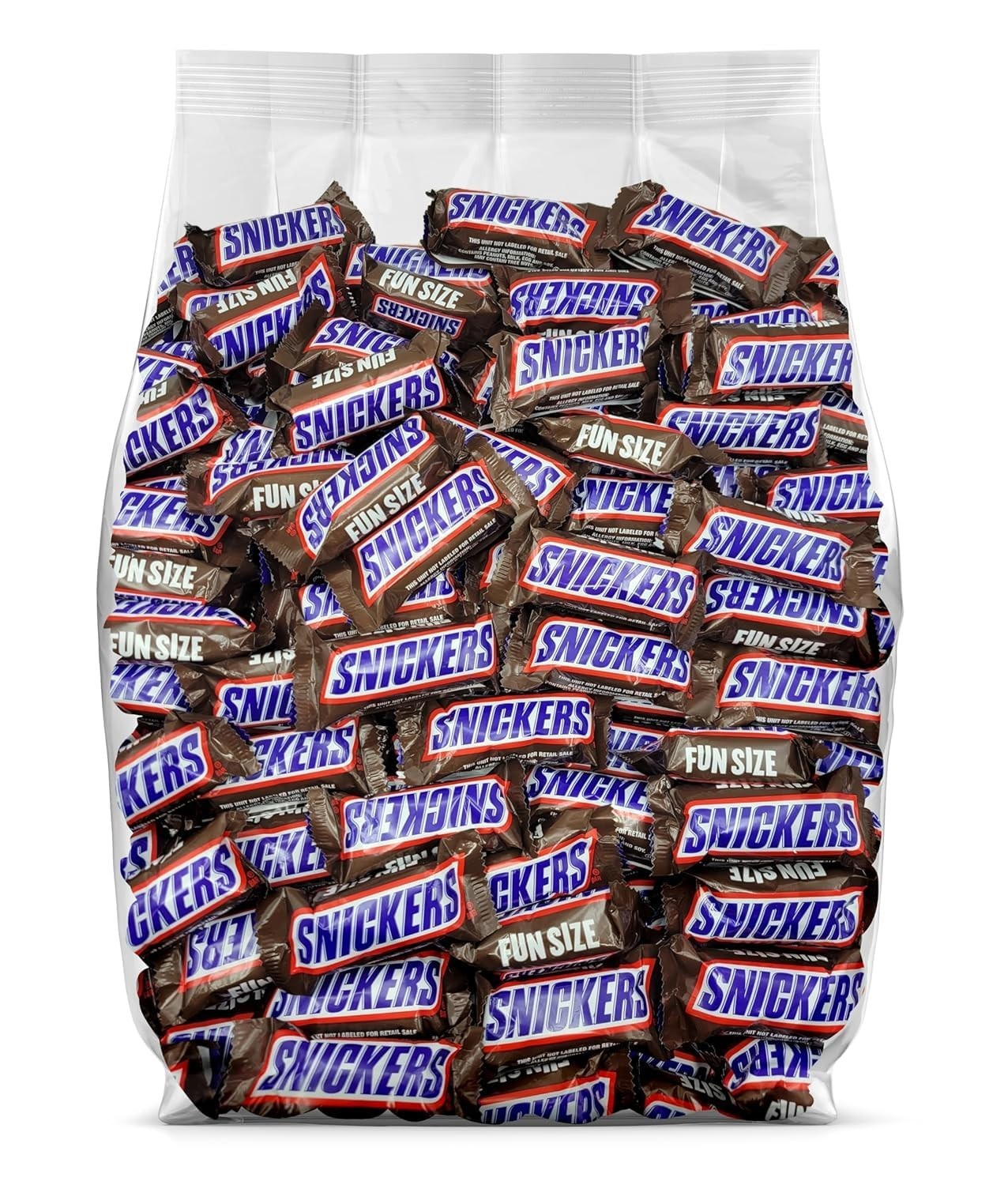 Snickers Milk Chocolate Fun Size, Bulk Holiday Wrapped Candy Bars (5 Pounds)