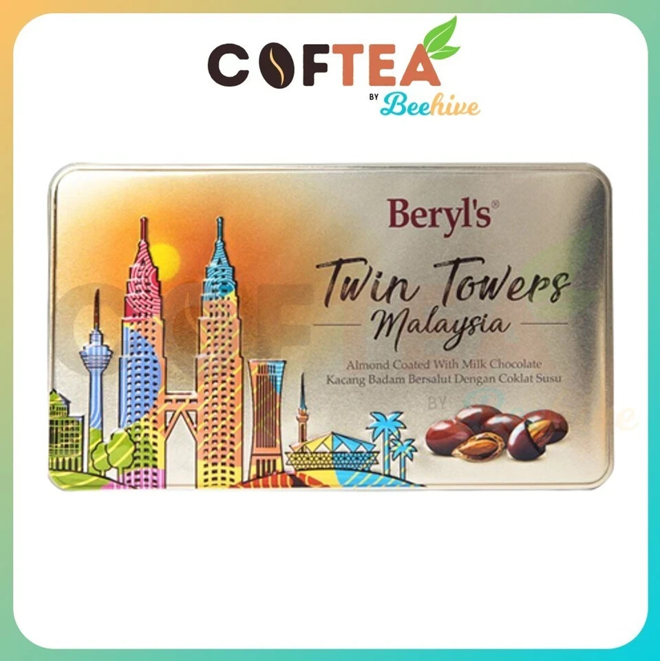 Beryls Tin Malaysia Twin Towers Milk Chocolate (Rectangle 150G) Free Shipping