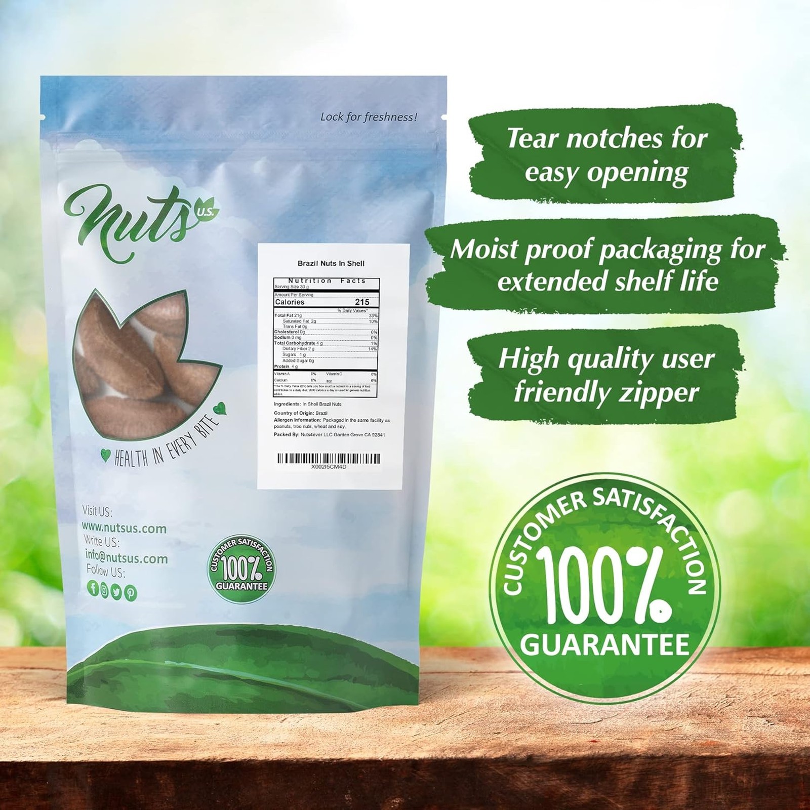 Brazil Nuts In Shell, No Added Colors, No Artificial Flavors, Raw, Non-GMO